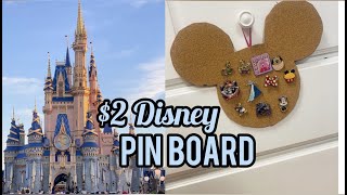 DIY MICKEY PIN BOARD  Dollar Tree Cork Board Craft [upl. by Suolhcin]