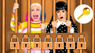 Évasion De Prison En Carton avec Wednesday Addams par BaRaDa Challenge [upl. by Brathwaite]