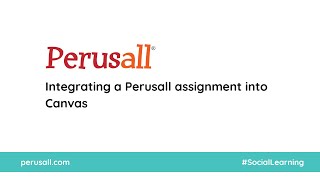 Integrating a Perusall assignment into Canvas [upl. by Noell]