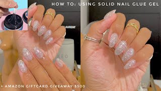 BEST BEGINNER FRIENDLY NAIL TUTORIAL USING SOLID NAIL GLUE GEL QUICK FAST amp EASY AMAZON GIVEAWAY [upl. by Docia]