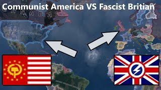 Communist USA And Fascist Britain Hoi4 Timelapse [upl. by Ueihttam]