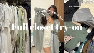 Full closet tryon haul👒🩶🫶🏼 •。•outfits for this summer☀️ [upl. by Nail]