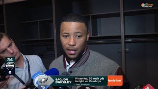 Postgame Interview quotEagles to Super Bowlquot  Saquon Barkley reacts to Philadelphia beat Cowboys 346 [upl. by Horn]