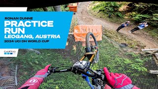 GoPro Ronan Dunne Locking in for Leogang  Austria  24 UCI Downhill MTB World cup [upl. by Wilburn]