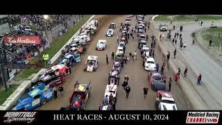 Merrittville Speedway heat races from the tower  August 10 2024 [upl. by Ahsiele]