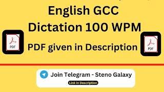 GCC English Dictation 100 WPM  English General  gccdictations gcc [upl. by Jocelin]