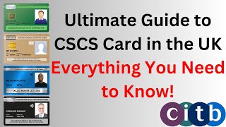 Ultimate Guide to CSCS Card in UK  How to get a CSCS Card  How much CSCS Card Cost  CSCS Test UK [upl. by Seow539]