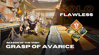 Solo Flawless Dungeon quotGrasp of Avaricequot  Solar Warlock  Season of the Wish  Destiny 2 [upl. by Akiemehs798]