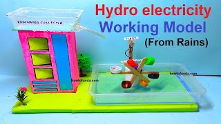 hydroelectricity working model  electricity generation using rain water  howtofunda [upl. by Wahkuna]