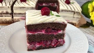 Самый Вкусный Вишнёвый Торт🍒 Шоколадный Торт с Вишней🍒 [upl. by Eibrab232]