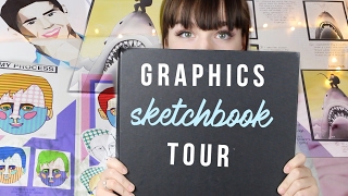 Sketchbook Tour 2017 Graphics A Level  Jess Louise [upl. by Eilyak]