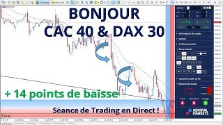 DAX30 CFD  Séance de Trading en Direct  Bonjour CAC40 amp DAX30 le 2101 [upl. by Asseniv142]