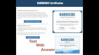 BARBICIDE COVID19 Certification Course amp BARBICIDE Certification Course With Answer [upl. by Ahsirhcal]