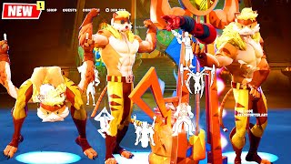 Fortnite Meowtooth Skin 🐱🦷 Sabretooth Meowscles doing Built In Emotes and Funny Dances [upl. by Inirt]