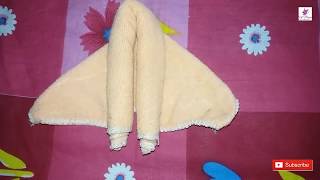 Easy way to make Aeroplane using Handkerchief  Towel Arts  Towel Art Tutorials  Kids Fun [upl. by Slein]