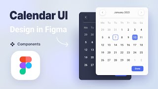 Functional Calendar Date picker UI Design in Figma  Interactive Components [upl. by Humfried]