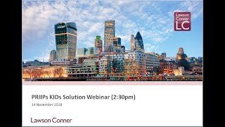 PRIIPs KIDs Solution Webinar  Lawson Conner [upl. by Adnohsirk]