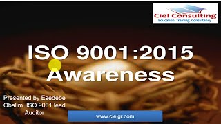 ISO 90012015 Awareness [upl. by Glory]