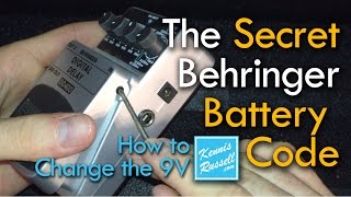 How to Change a Behringer Pedal Battery Shhh Its a Secret [upl. by Yelrahs]