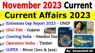 November 2023 Monthly Current Affairs  Current Affairs 2023  Monthly Current Affairs 2023 current [upl. by Eittol]