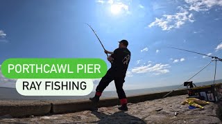 Sea Fishing at Porthcawl Pier targeting Bristol Channel Rays [upl. by Sinnod589]