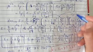 Calcul dénergie interne et potentiel chimique à T0 [upl. by Meridith]