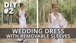 Sewing Wedding Dress with Removable Sleeves Part 2 [upl. by Lidstone]