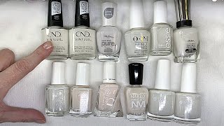 Milky White Nails 12 polishes Best amp Worse Swatch amp Talk [upl. by Deerdre]