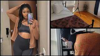 Vlogmas Day 4 Painting Ikea Furniture Sunroom Makeover Updates Styling My locs [upl. by Ebenezer839]