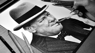 Drawing Winston Churchill  Graphite [upl. by Rehnberg]