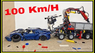 Can a Lego Technic Car Survive a 🚨 100 kmh 🚨 Truck Crash [upl. by Cedar]