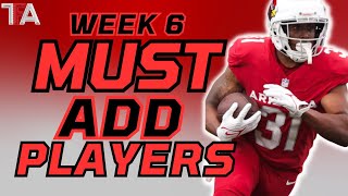 Week 6 MUST ADD Waiver Wire Pickups  Fantasy Football Advice [upl. by Ursula]