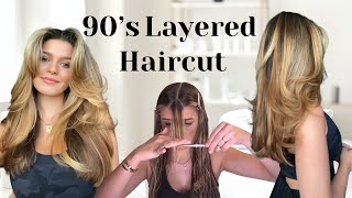 HOW TO CUT VOLUMINOUS LAYERS INTO YOUR OWN HAIR [upl. by Kamillah237]