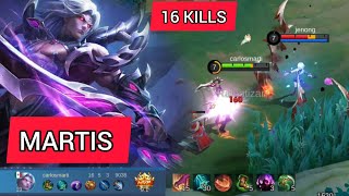 Martis😱 Nuevo meta 16 killsMejores Combos Mobile Legends [upl. by Ilat661]