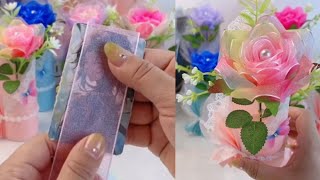 You Wont Believe How Easy It Is to Make a Ribbon Flower with Card [upl. by Egiaf838]