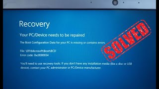 Error Code 0xc0000034 Failed Booting Windows 10 SOLVED [upl. by Haydon]