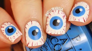 Halloween Nail Art Design Tutorial Creepy Eyes  KELLI MARISSA [upl. by Chaille21]