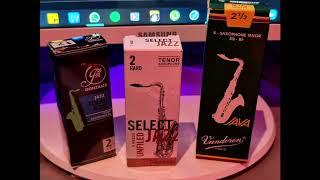 Tenor Sax Reed Comparison Jazz Select Daddario Vandoren Green González 627 Legere Signature [upl. by Nessie]