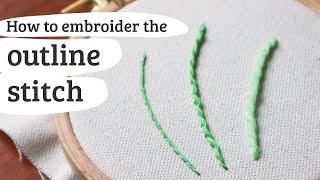 Outline stitch  embroidery stitches [upl. by Estis]