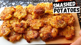 The Crispy SMASHED Potatoes Recipe that you NEED to Try  Easy Garlic amp Herb Smashed Potatoes [upl. by Doralyn]