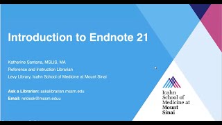 Introduction to EndNote 21 [upl. by Airotel867]