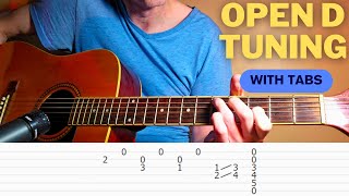 Bouncy Open D Tuning Acoustic Jam With Tabs [upl. by Aydne438]