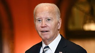 ‘Embarrassing Joe Biden stands on stage in silence after losing train of thought [upl. by Ayanej]