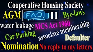 Cooperative Housing Society bye laws post 2019 Amendment  CA Ameet Israni  FAQ Part  II [upl. by Clova]