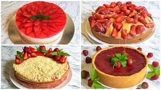 4 Рецепта с Клубникой Очень Вкусно и Красиво  Клубничный Пирог  4 Recipes with Strawberries [upl. by Namyl]