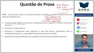 QUESTÃO 29007  POLÍTICA MONETÁRIA CPA20 CEA AI ANCORD [upl. by Hoopes]