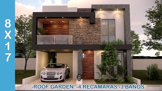 CASA DE 8X 17 CON ROOF GARDEN 4 RECAMARAS Y 3 BAÑOS [upl. by Isaacs166]