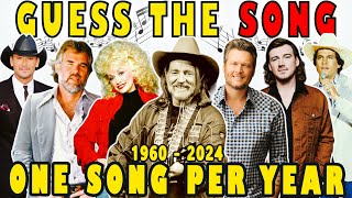 Guess The Songs  One Song per Year Country Songs 🤠 1960  2024  Country Hits Music Quiz 🎶 [upl. by Ojaras]