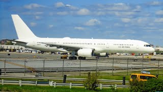 U S A F Boeing C32B B752 departure  New York LaGuardia Airport [upl. by Ahsyle107]