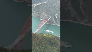 Chongqing Wushan Yangtze River Bridge china travel discoverchina chinatourism nature mountains [upl. by Mcintosh]